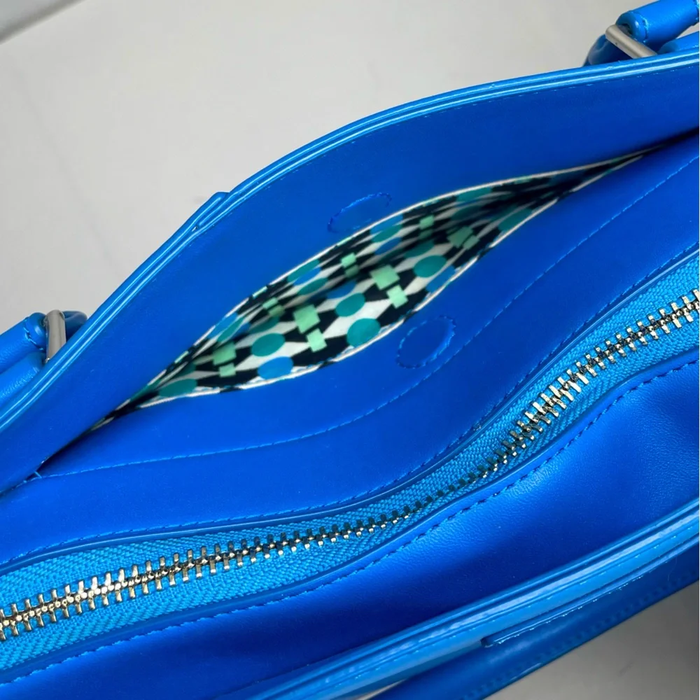 Vera Bradley Coastal Blue Leather Composition Satchel Crossbody & Shoulder Bag - Picture 9 of 14